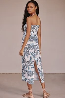 The Aliza Strapless Linen Blend Maxi Dress