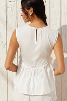 Celandine Embroidered Poplin Babydoll Top