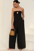 Celandine Linen Blend Strapless Jumpsuit