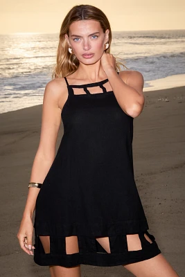 Celandine Square-Neck Cutout Mini Dress
