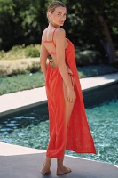 Celandine Cutout Linen Blend Cover-Up Maxi Dress