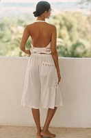 Celandine Linen-Blend Eyelet Bermuda Shorts