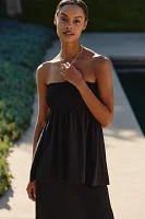 Celandine Linen-Blend Smocked Tank Top