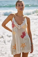 Celandine Crochet V-Neck Mini Dress