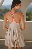 Celandine Crab Shack Bib Linen Blend Mini Dress