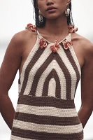 By Anthropologie Crochet Halter Mini Dress