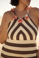 By Anthropologie Crochet Halter Mini Dress