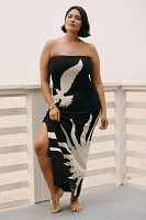 The Mesa Strapless Column Midi Dress by Celandine