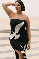 The Mesa Strapless Column Midi Dress by Celandine