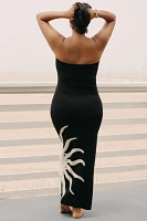 The Mesa Strapless Column Midi Dress by Celandine