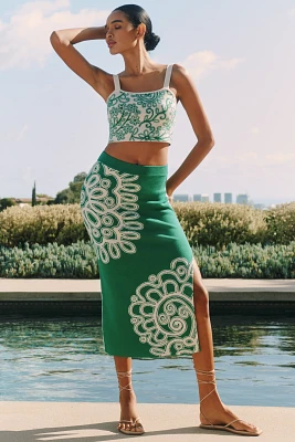 Celandine Fitted Knit Midi Skirt