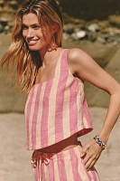 Electric & Rose Linen Boxy Cropped Tank