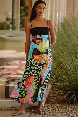 Celandine x Carla Petelski Printed Cotton Midi Dress