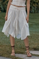 Celandine Godet Drawstring Midi Skirt