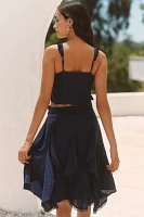 Celandine Godet Drawstring Midi Skirt
