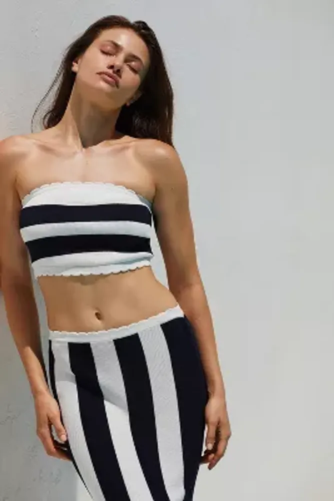By Anthropologie Striped Strapless Top
