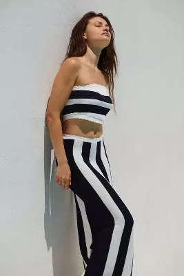 By Anthropologie Striped Slim Midi Skirt