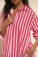 Ro's Garden Long-Sleeve Striped Midi Shirt Dress