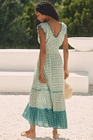 Ro's Garden Hilda Sleeveless V-Neck Midi Dress