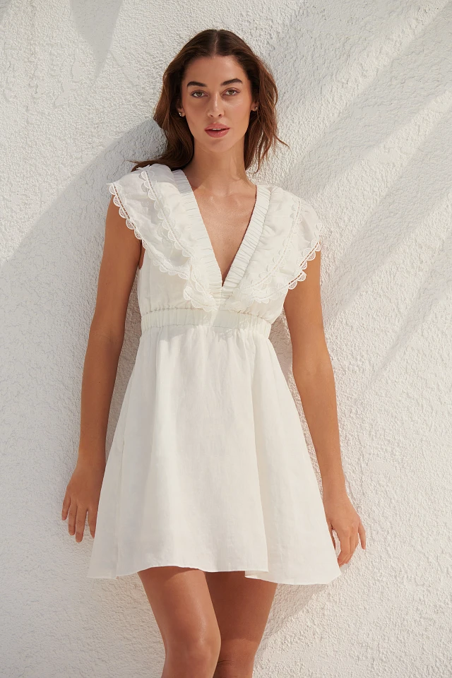 white linen dress anthropologie ANTHROPOLOGIE white corset linen dress