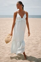 Sundays Marceline Linen Sleeveless Tiered Ruffle Maxi Dress