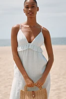 Sundays Marceline Linen Sleeveless Tiered Ruffle Maxi Dress
