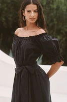Sundays Meline Puff-Sleeve Off-The-Shoulder Midi Dress