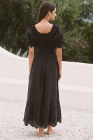 Sundays Meline Puff-Sleeve Off-The-Shoulder Midi Dress