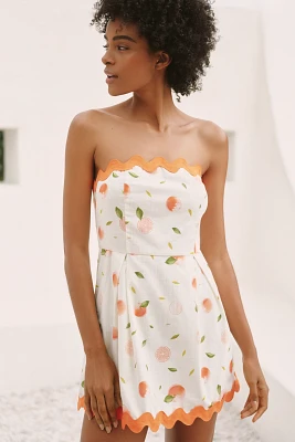 Flat White Circus Ric Rac Strapless A-Line Mini Dress