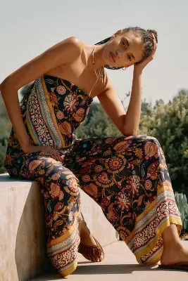 By Anthropologie Scarf-Print Jumpsuit