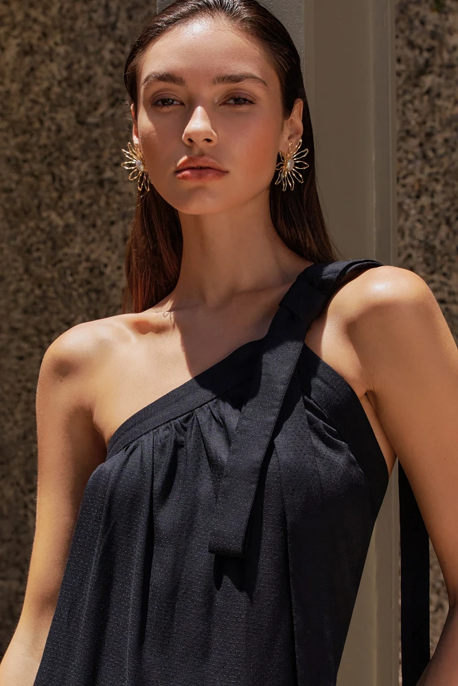 By Anthropologie One-Shoulder Bow Dress