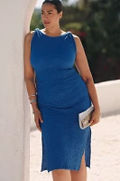 Celandine Textured Fitted Midi Dress