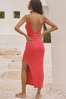 The Aimee Slim Ribbed Knit Midi Dress