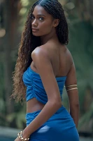 The Gabbie Strapless Ruched Tube Top by Celandine