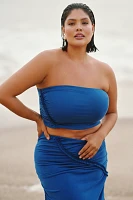 The Gabbie Strapless Ruched Tube Top by Celandine
