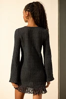 By Anthropologie Long-Sleeve Knit Mini Dress