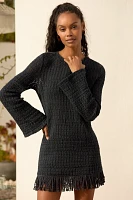 By Anthropologie Long-Sleeve Knit Mini Dress