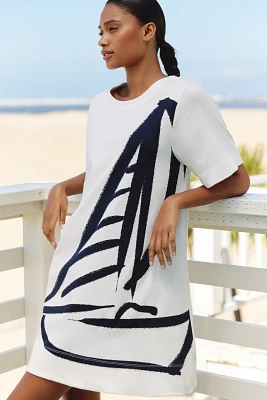 Celandine Short-Sleeve Cotton Swing Dress