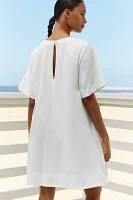 Celandine Short-Sleeve Cotton Swing Dress