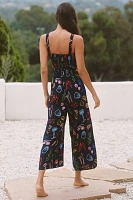Jordan Nickson Square-Neck Smocked Cutout Jumpsuit