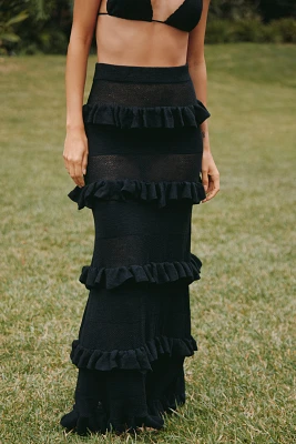 BLITHE Tiered Knit Maxi Skirt