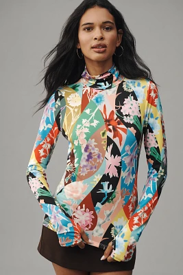 Essentiel Antwerp Multicolor Floral Turtleneck Top