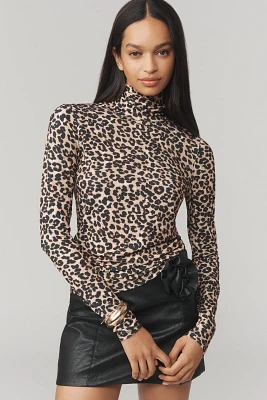 Essentiel Antwerp Going Leopard-Print Turtleneck Top