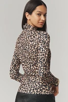 Essentiel Antwerp Going Leopard-Print Turtleneck Top