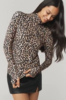 Essentiel Antwerp Going Leopard-Print Turtleneck Top