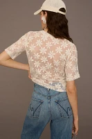 Porridge Daisy Sheer Lace Tee