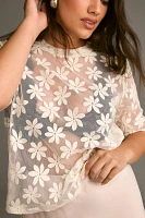 Porridge Daisy Sheer Lace Tee