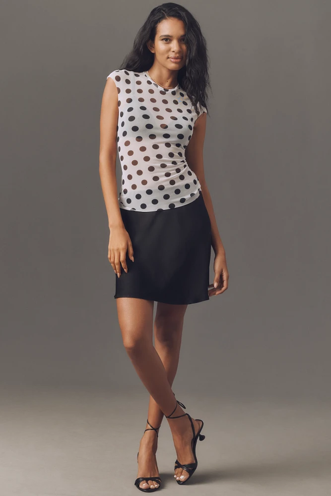 AFRM Nina Power Mesh Short-Sleeve Fitted Tee