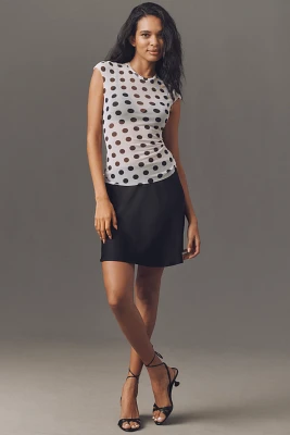 AFRM Nina Power Mesh Short-Sleeve Fitted Tee