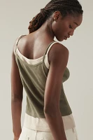 Pilcro Double-Layer Scoop-Neck Crop Tank